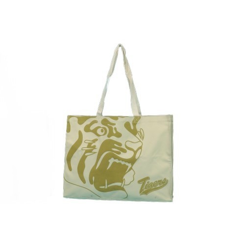 Large size polyester material with long handle shopping bags with printing logo 