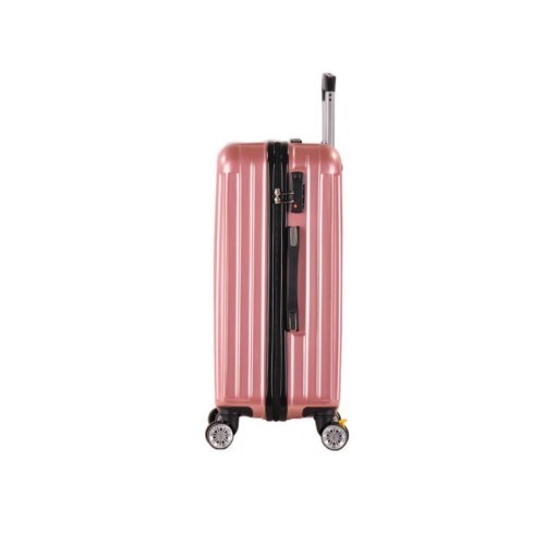 A 24&quot; travel luggage made of ABS+PC material with high-quality wheels and a secure lock