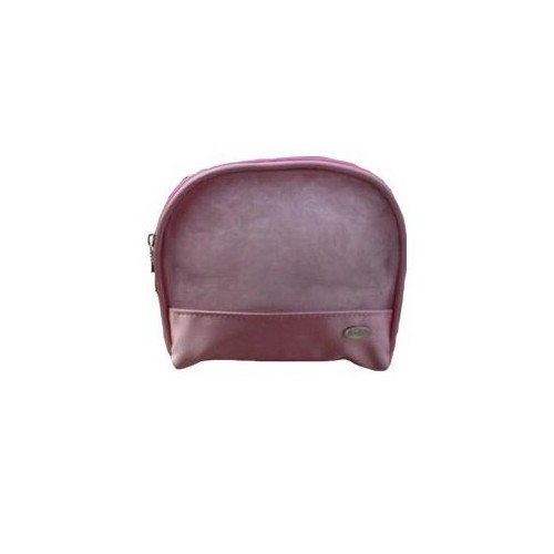 Customized pink satin nylon pvc mesh outdoor hand-carry storage three-piece zipper makeup storage bag set