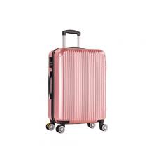 A 24&quot; travel luggage made of ABS+PC material with high-quality wheels and a secure lock
