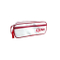 Promote your brand with logo printing on an enamel PVC pencil pouch featuring a front zipper pocket