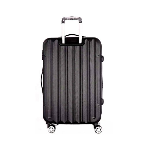 An outdoor trolley luggage made of ABS material with a spacious interior and zipper pockets inside