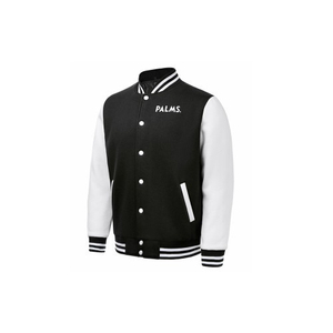 Man's sporting cotton outerwear baseball jacket with customized embroidery logo