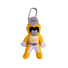 Personalized robot stuffed plush toys keychain with short fur and printed logo